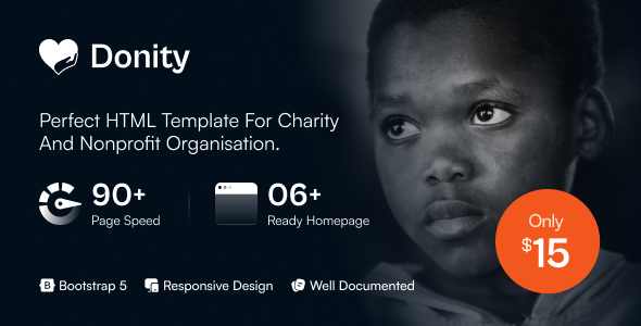 Donity – Charity & Donation HTML5 Template for Nonprofits by TeconceTheme