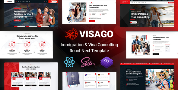 Visago - Immigration and Visa Consulting React Template by KodeSolution