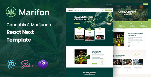 Marifon - Cannabis & Marijuana React Template by KodeSolution