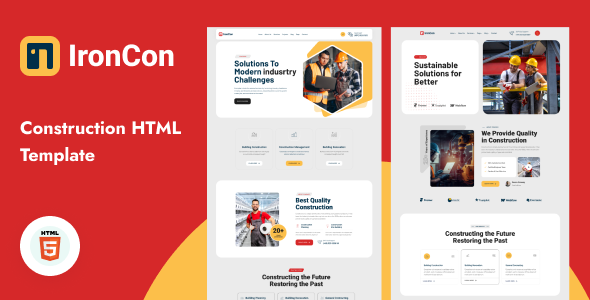 IronCon - Construction HTML Template by qzency