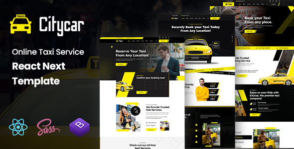 Citycar - Online Taxi Service React Template by KodeSolution