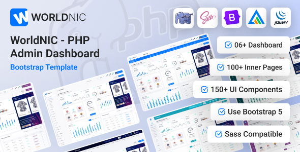 Worldnic - PHP Admin Dashboard Bootstrap Template by dexignlabs