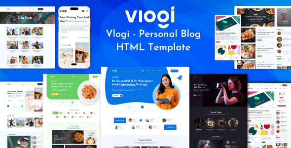 Vlogi – Responsive Personal Blog HTML Template by thecodude