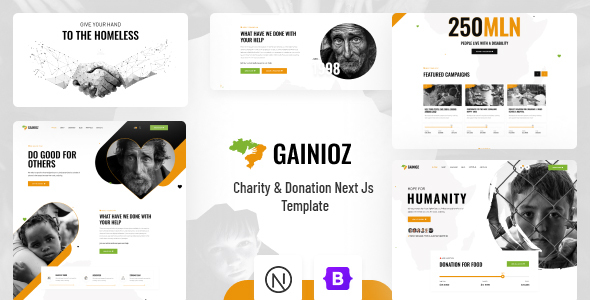 Gainioz - Charity & Donation Next Js Template by XpressBuddy