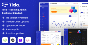 Tixia - Node Js Ticketing Admin Dashboard Bootstrap Template by DexignZone