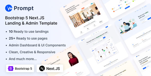 Prompt - Modern & Multipurpose Next.JS Template by coderthemes