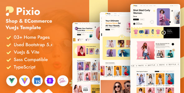 Pixio - Shop & eCommerce VueJs Template by DexignZone