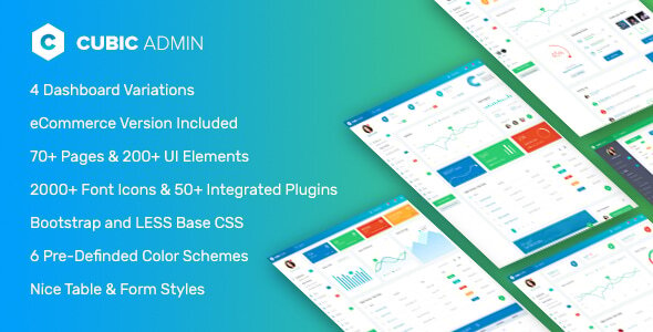 Cubic - Codeigniter Admin Dashboard & UI Template Kit Framework by Jthemes