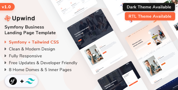 Upwind - Symfony Multipurpose Landing Template by ShreeThemes