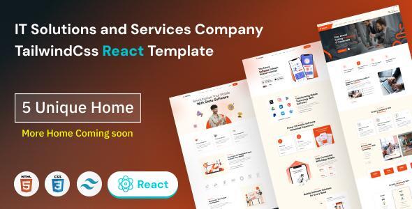 Sobtech - IT Solutions and Services Company TailwindCss React Template by SmartSoftCode