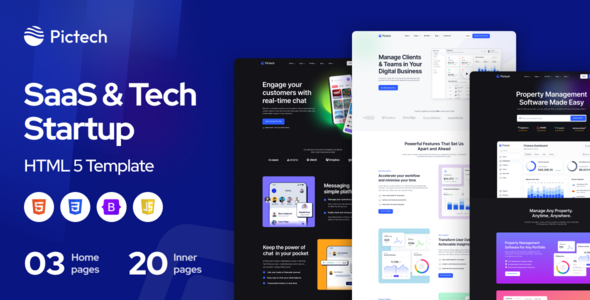 PicTech – Creative HTML5 Template for SaaS, Startup & Agency by PicmaticWeb