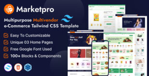 MarketPro - eCommerce Multivendor Tailwind CSS Template Multipurpose by wowtheme7