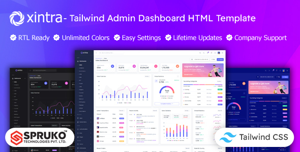 Xintra - Tailwind CSS Admin Dashboard HTML Template by SPRUKO