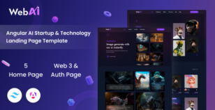 WebAi - AI Startup & Technology Angular Landing Template by coderthemes