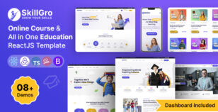 SkillGro - Online Courses & Education React JS Template by themeadapt