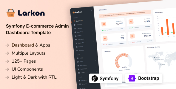 Larkon - Symfony Ecommerce Management Admin & Dashboard Template by Techzaa