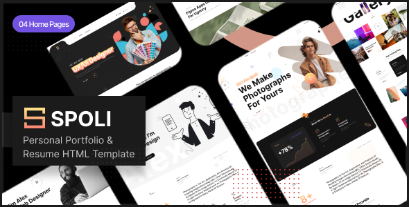 Spoli - Personal Portfolio & Resume HTML Template by bslthemes