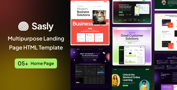 Sasly - Multipurpose Landing Page HTML Template by pixelfit