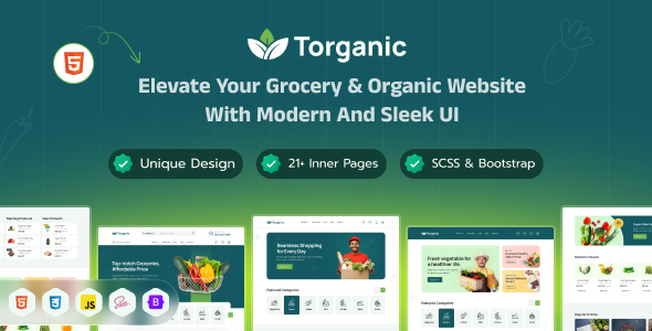 Torganic - Modern Organic Food & Natural Products eCommerce HTML Template by TheTork