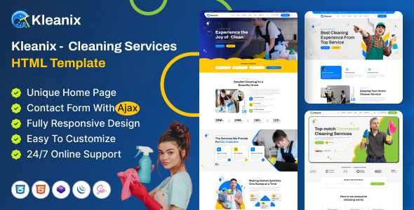 Kleanix - Cleaning Service HTML Template by themeholy