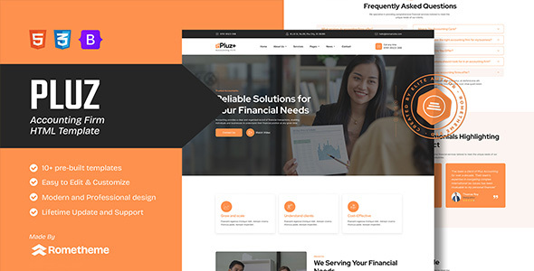 Pluz - Accounting Firm HTML Template by Rometheme