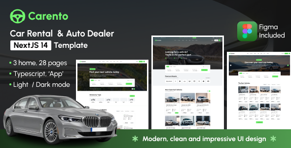 Carento - Auto Dealer & Car Rental NextJS Template by alithemes