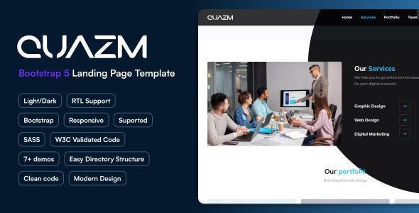 Quazm - Landing Page Template by Bull-Theme