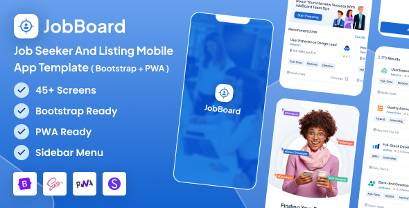 JobBoard - Job Board Job Seeker and Listing Mobile App Template (Bootstrap + PWA) by DexignZone