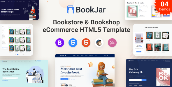 Bookjar - Bookstore & Bookshop eCommerce HTML5 Template by spider-themes