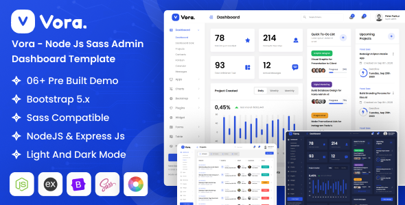 Vora - NodeJs Saas Admin Dashboard Template by dexignlabs