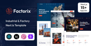 Factorix | Factory & Industrial React Nextjs Template by reactvisionstudio