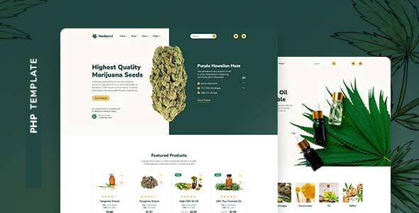 Herbalist – Medical Marijuana Store Website PHP Template by unlockdesign