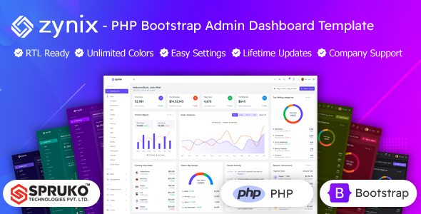 Zynix - PHP Bootstrap Admin Dashboard Template by SPRUKO