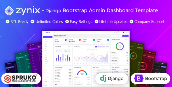 Zynix - Django Bootstrap Admin Dashboard Template by SPRUKO