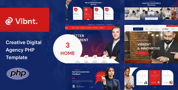 Vibnt - Creative Digital Agency PHP Template by Thememx