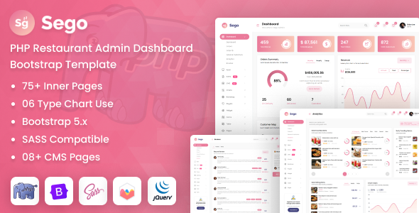 Sego - PHP Restaurant Admin Dashboard Bootstrap HTML Template by DexignZone