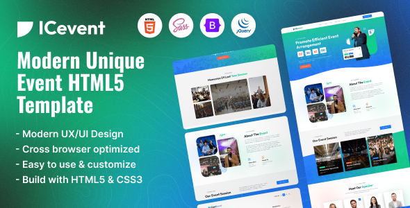 ICevent – Modern Unique Event HTML5 Template by itclan