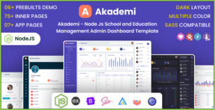 Akademi - NodeJs School and Education Management Admin Dashboard Template by dexignlabs