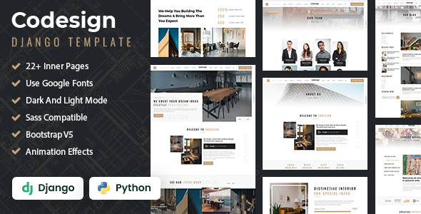 CoDesign - Architect & Interior Design Python Django Template by DexignZone