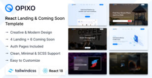 Opixo - React Landing & Coming Soon Template by coderthemes