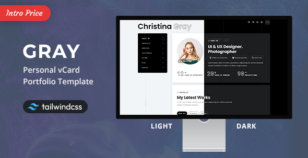 Gray - Tailwind Personal vCard/Portfolio Template by FlaTheme