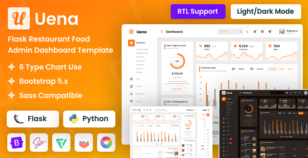 Uena - Flask Restaurant Food Admin Dashboard Template by DexignZone