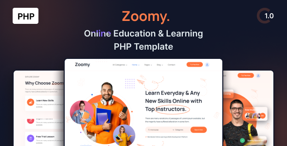 Zoomy - Lightweight LMS & Education PHP Theme by SRBThemes