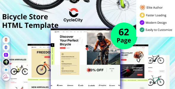 CycleCity - Bicycle Store HTML Template by pixelaxis