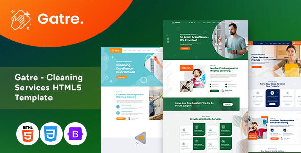 Gatre - Cleaning Services HTML5 Template by webplateone