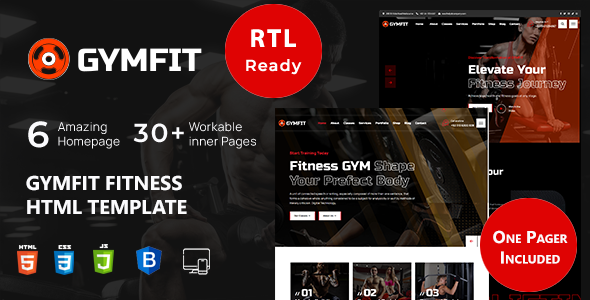 GymFit - Fitness HTML Template & RTL Ready by noor_tech