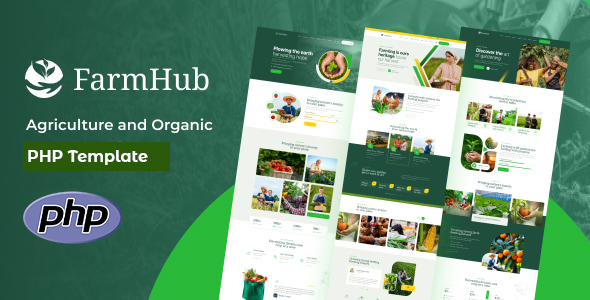 Farmhub - Agriculture and Organic PHP Template by theme_ocean