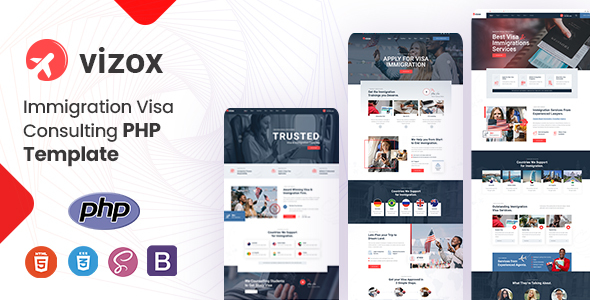 Vizox - Immigration Visa Consulting PHP Template by KodeSolution