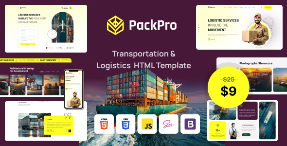 PackPro - Transportation & Logistics  HTML Template by Mugli