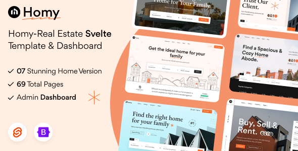 Homy - Svelte Real Estate Template & Dashboard by Pixel-Eyez